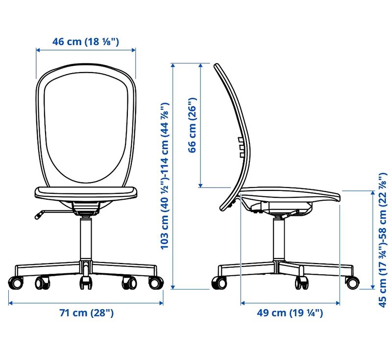 2 Cadeiras de secretária com rodas