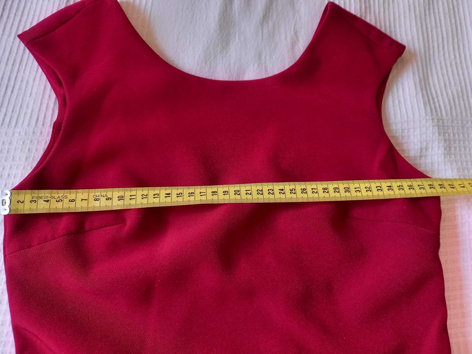 Vestido vermelho bordeaux, Zara, Tam XS