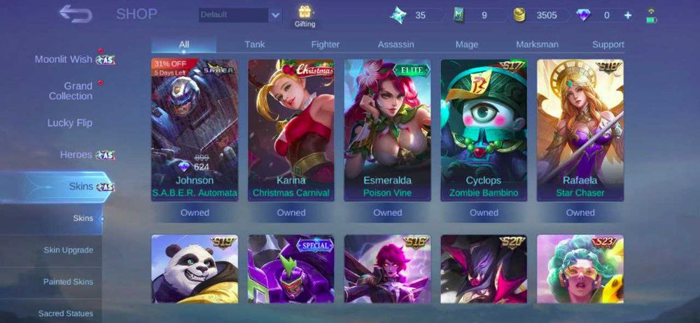 Акаунт Mobile legends