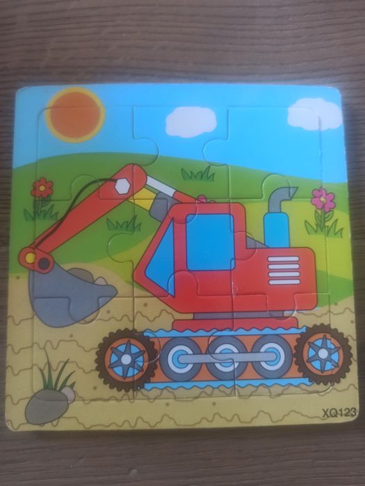 Układanka drewniana koparka puzzle