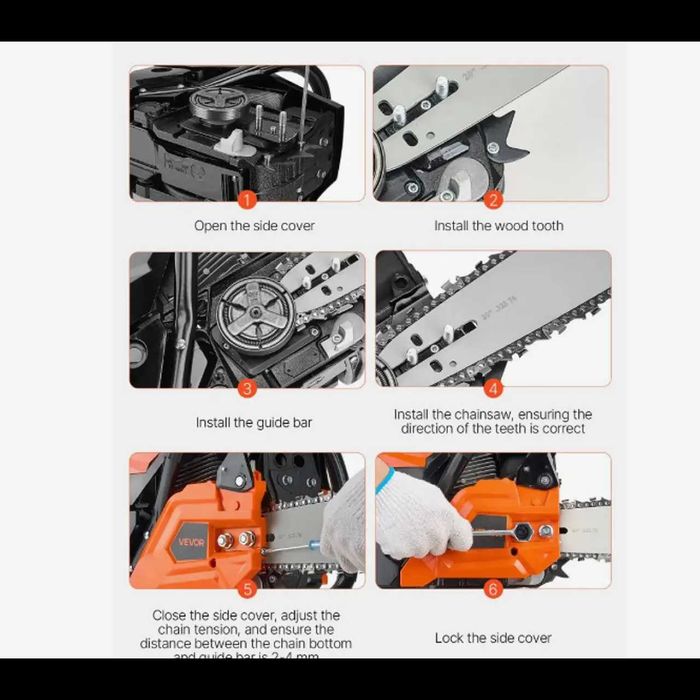 D24- Potente motosserra Vevor 58cc lamina 50cm depósito 50ML 2,7