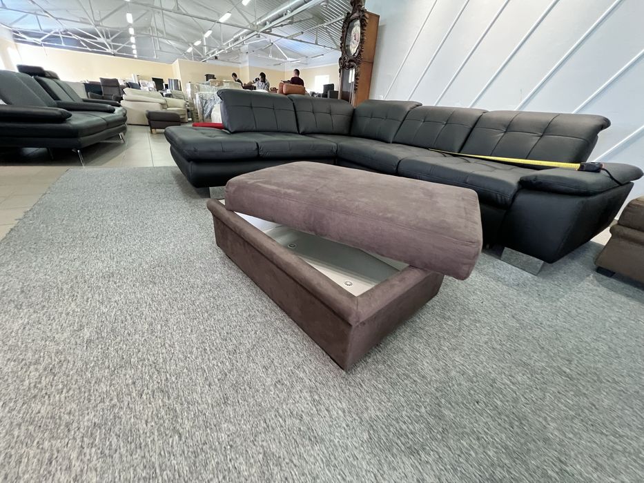 Велики пуфік тканина з нішею коричневий