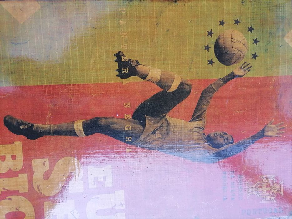 F. P. F. Quadro EUSÉBIO Seleção Portugal 1966 (Dimensões 47x40cm)