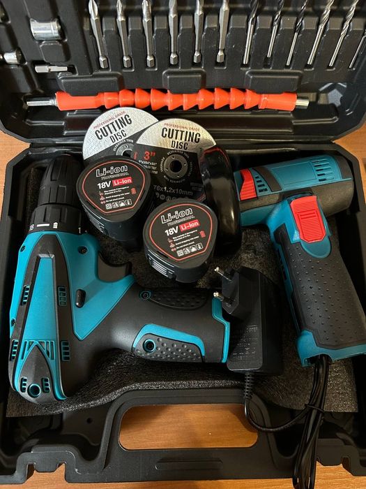 Набір Шуруповерт та Болгарка міні 2 акб 18V