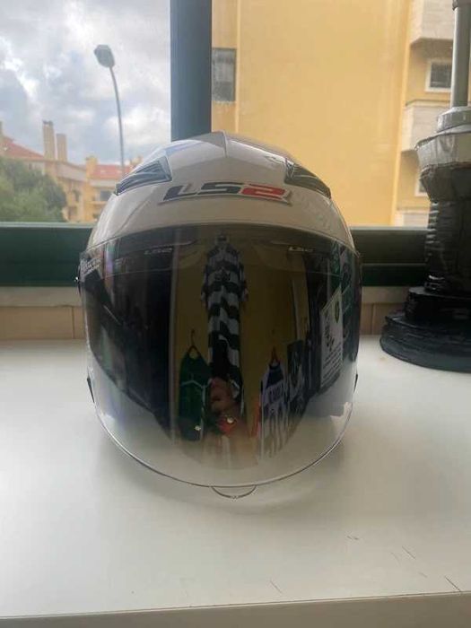 Capacete LS2 Branco Jet