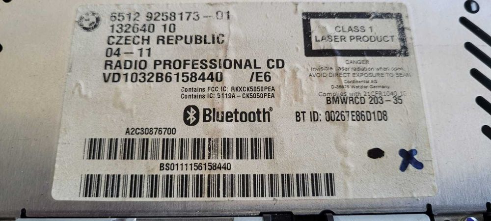 Radio BMW 1 3 BMW E87 E90 profesional bluetooth fv vat