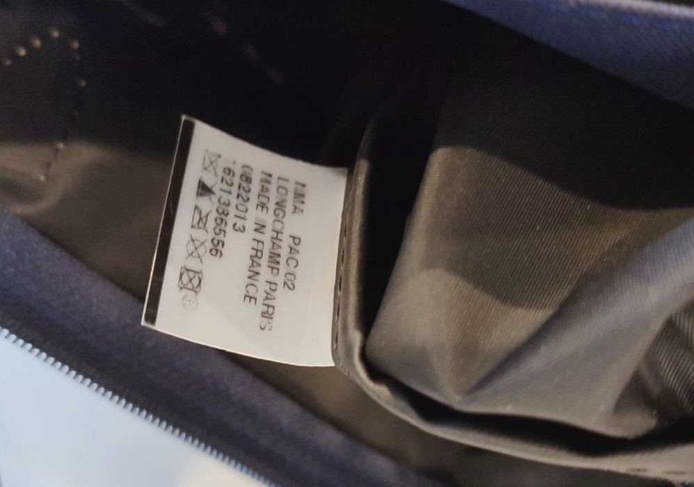 Oryginalna Torebka Longchamp.Kolor granatowy z elementami ze skóry