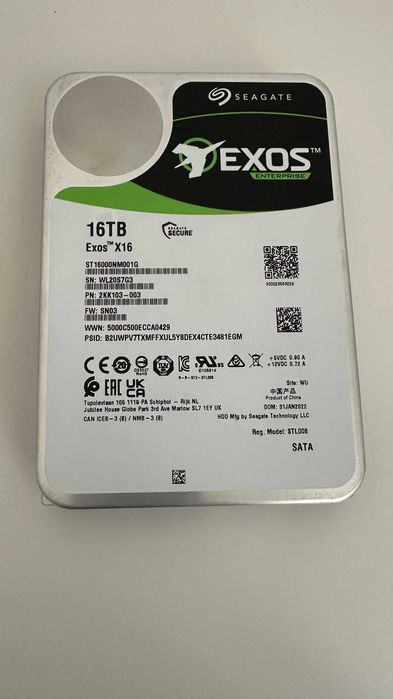 Seagate Exos X16, 16 TB, HDD Interno Enterprise Classe, 3,5"