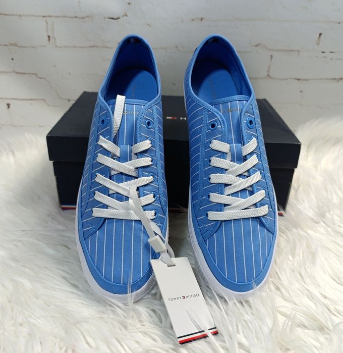 Tenisówki Tommy Hilfiger Essential Stripe Sneaker Damskie Hydrangea