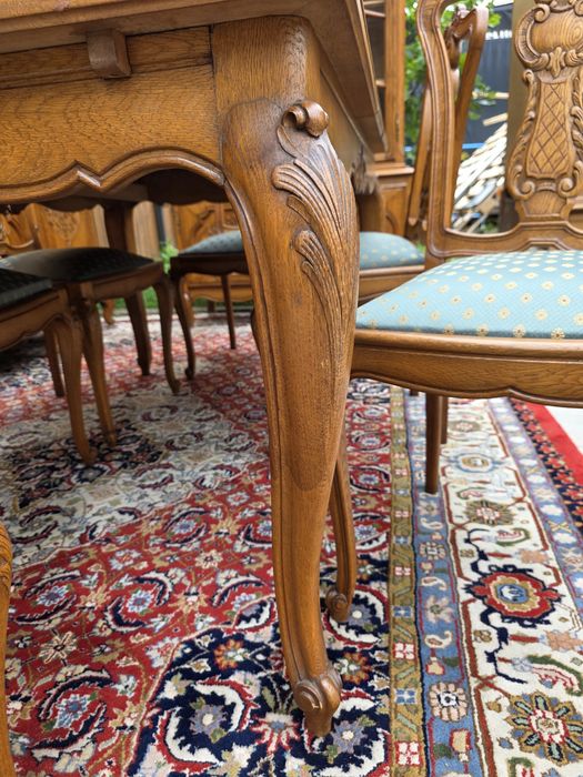 Rzeźbiona jadalnia Ludwik Prowansja stół komoda witryna  #1913 Węgrów