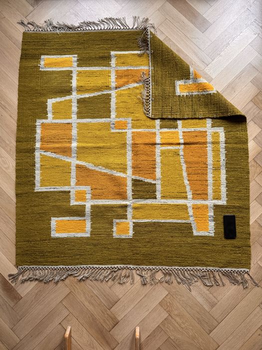 Kilim geometryczny lata 60 vintage PRL