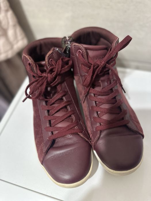 Шкіряні хайтопи lacoste, розмір 39