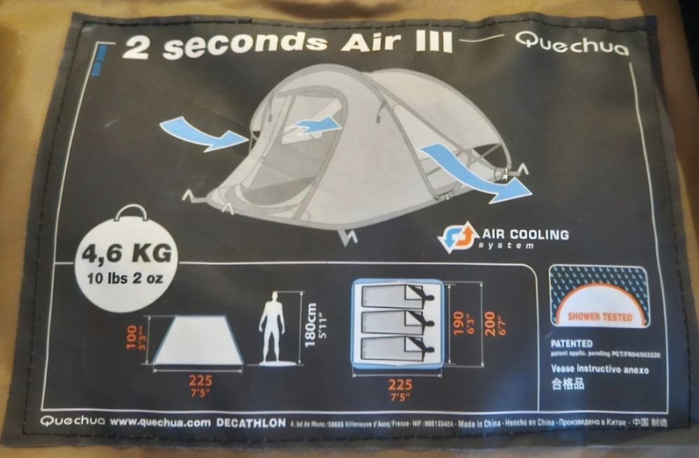 Tenda Quechua 2 Seconds Easy (3 Pessoas) – Montagem Instantânea
