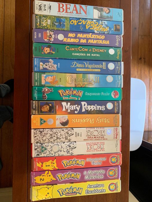 Filmes VHS, ver lista, ha Disney, tintim, Pokémon, entre outros