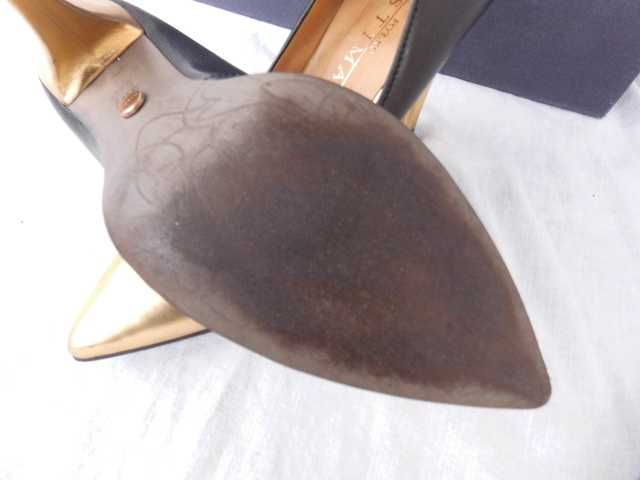 Ryłko Estima klasyczne skórzane szpilki chanelki 36,5