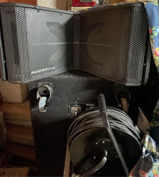 Sistema de som Line Array Acustica 4 tops 2 graves duplos