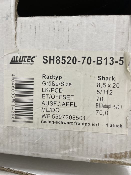 99 НОВЫЕ литые немецкие диски ALUTEC SHARK 5/112 r20 Mercedes Audi