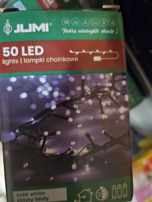 Lampki choinkowe 50led na baterie z timerem