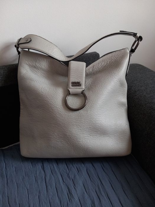 Szara torba na ramię Karl Lagerfeld skórzana