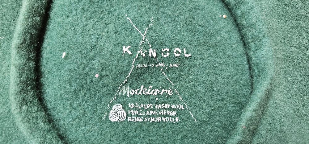 Kangol wełniany beret zielony stan bardzo dobry