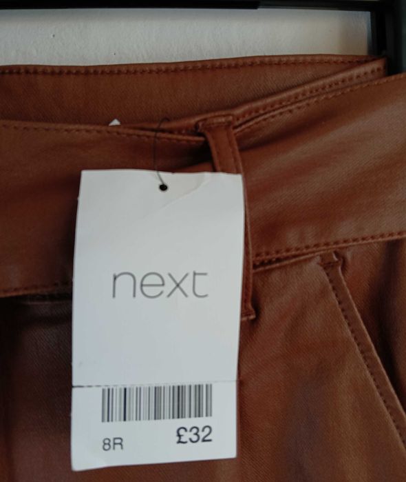 Brązowe spodnie z wysokim stanem i paskiem | Rozmiar 8R / EUR 36