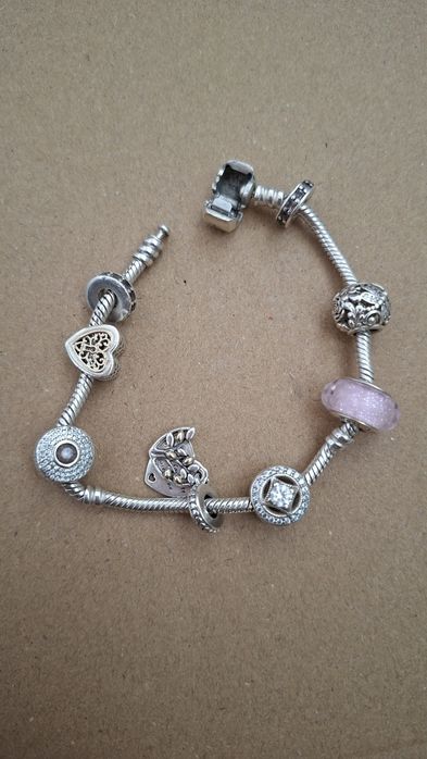 Браслет pandora 19см шармы 8шт оригинал