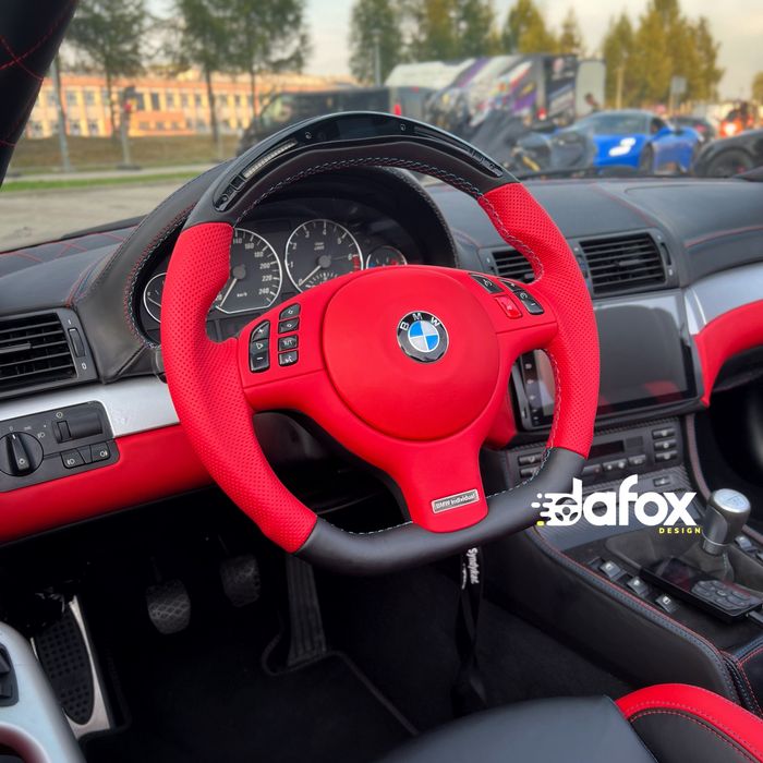 Kierownica do BMW E46 E39 E53 M3 M5 płaski dół LED wyświetlacz screen