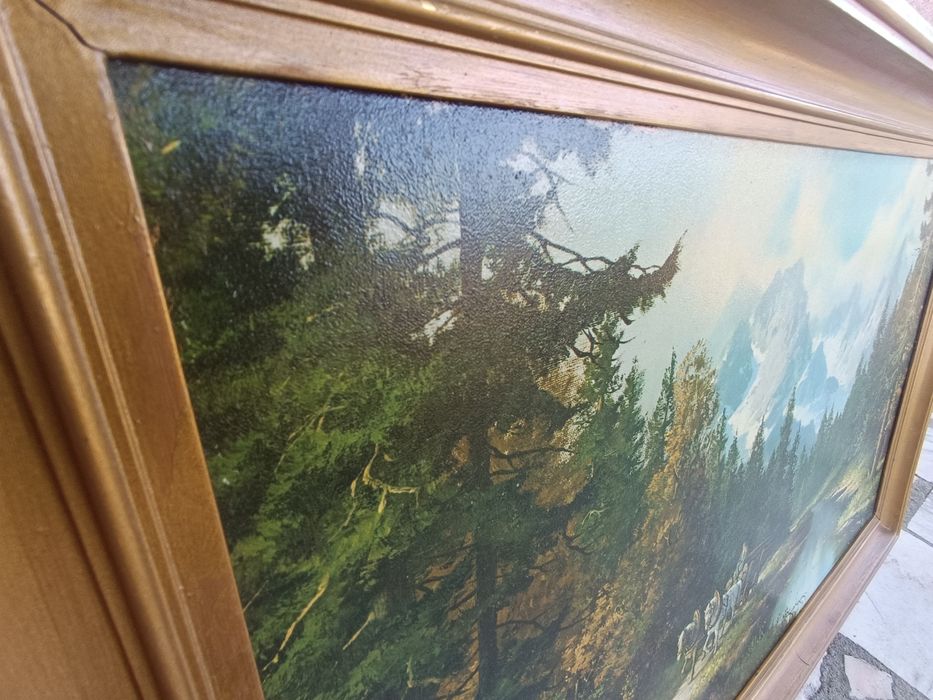 Quadro antigo de óleo assinado