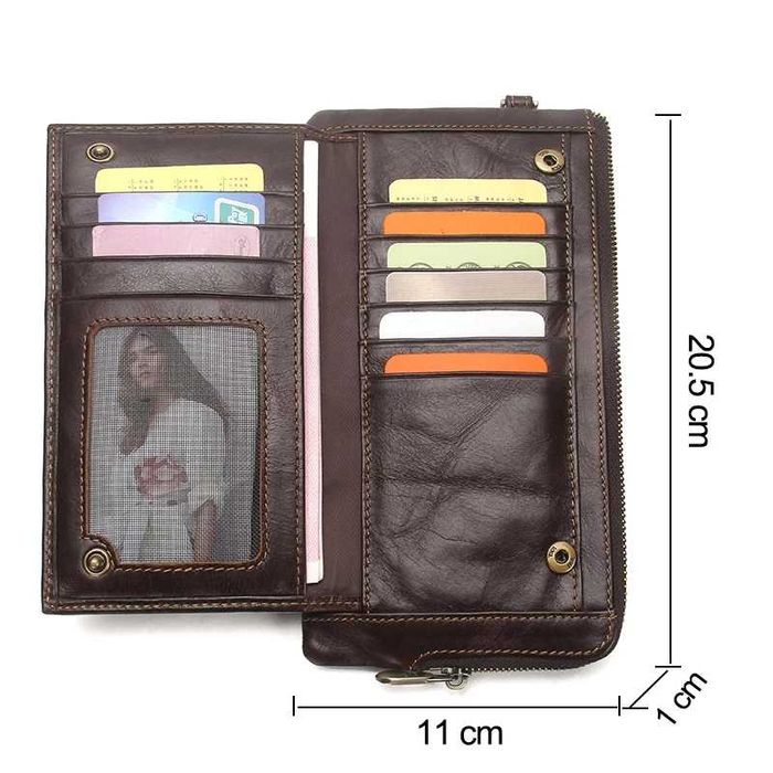 Клач кошелёк CONTACTS "Army" из 100% коровьей кожи! RFID защита!