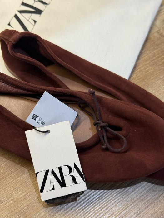 Балетки zara замш