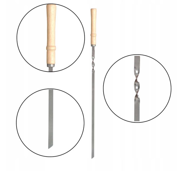 Składany mangal LIST 2 mm z akcesoriami – 6 szampurów i pokrowce