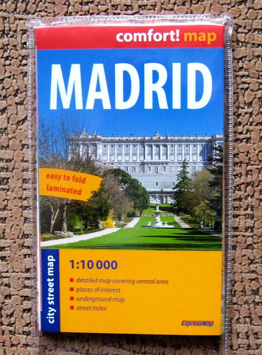 Madryt, Madrid Comfort! map 1 : 10 000 - laminowany, kieszonkowy plan miasta - jak nowa