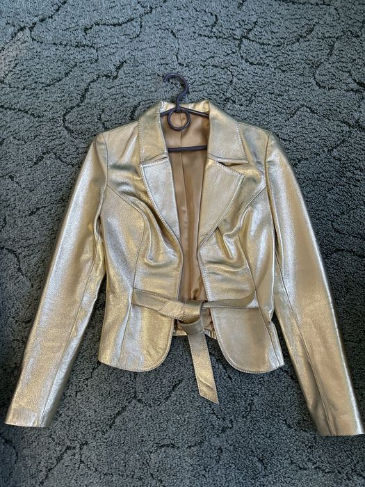 Жакет шкіряний золотий