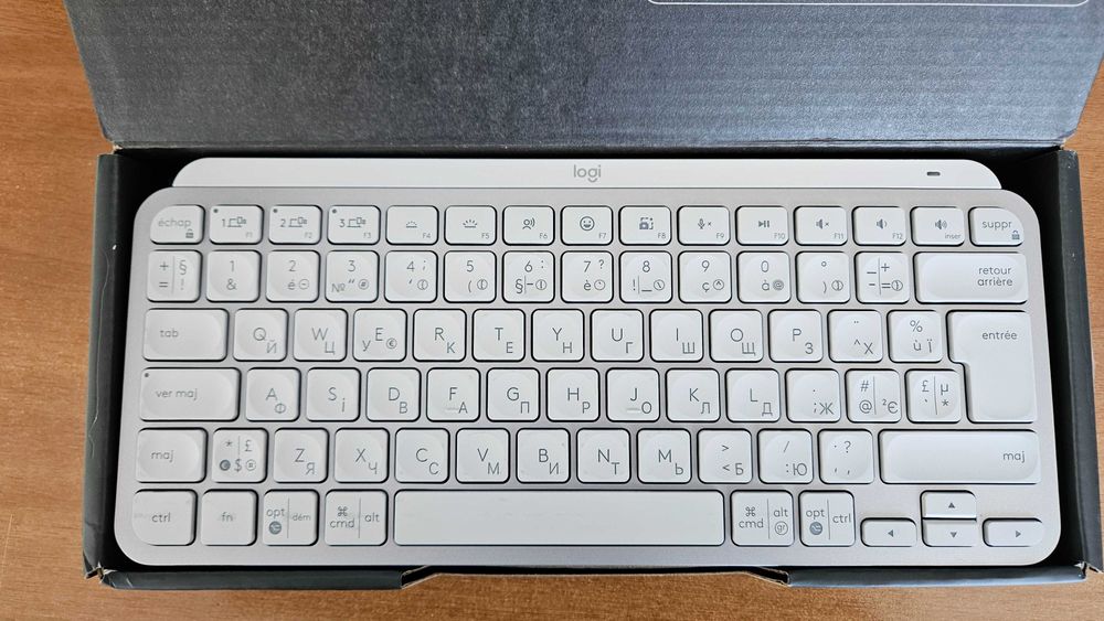 Клавіатура Logitech MX Keys Mini Pale Grey (українська розкладка) біла