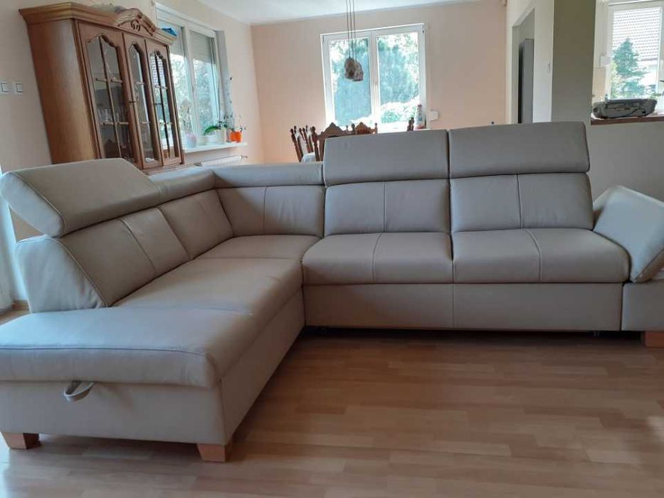 Narożnik Arturro z funkcja spania oraz pojemnikiem