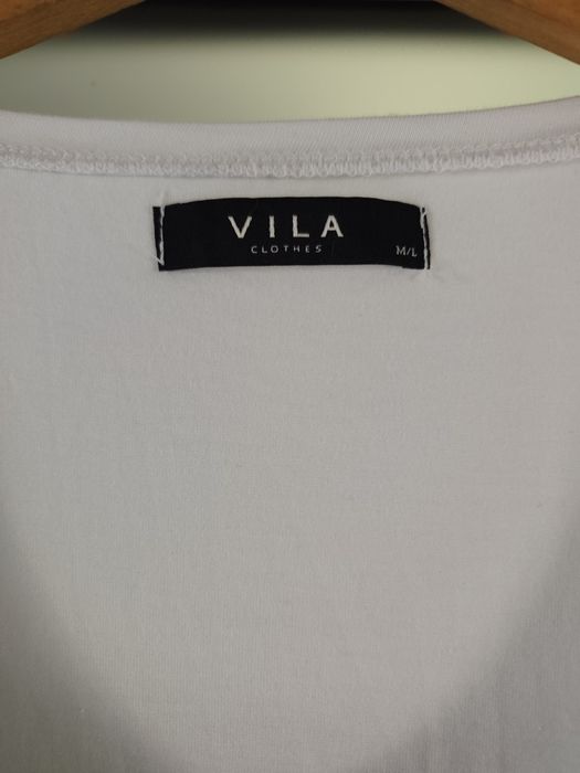 Biały długi t-shirt/sukienka mini - marki Vila