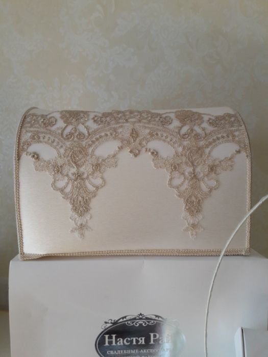 Изысканные аксессуары с гипюром и жемчугом. Подушечка,корзинка,сундук