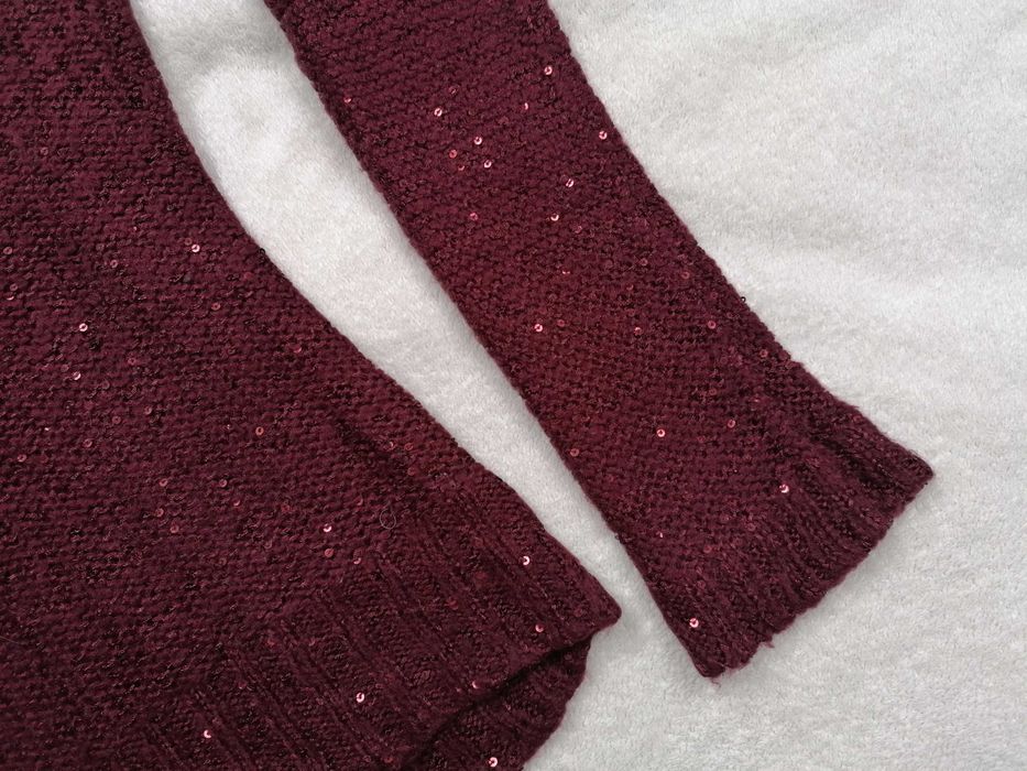 Sweter bordo cekiny Amisu - New Yorker rozmiar S
