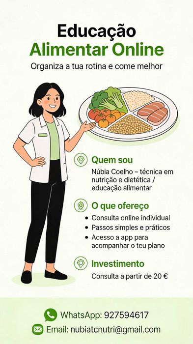 Consulta de educação alimentar online – promoção 20 €