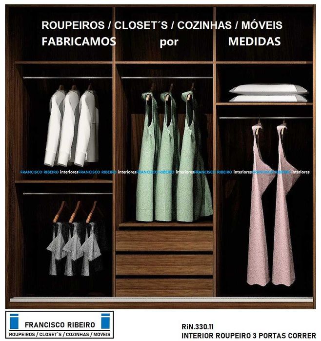 Roupeiros 3 portas de correr