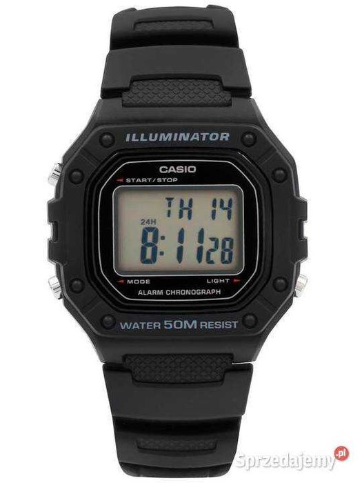 CASIO ZEGAREK MĘSKI CASIO W-218H-1AVEF, kolor czarny, wodoodporny