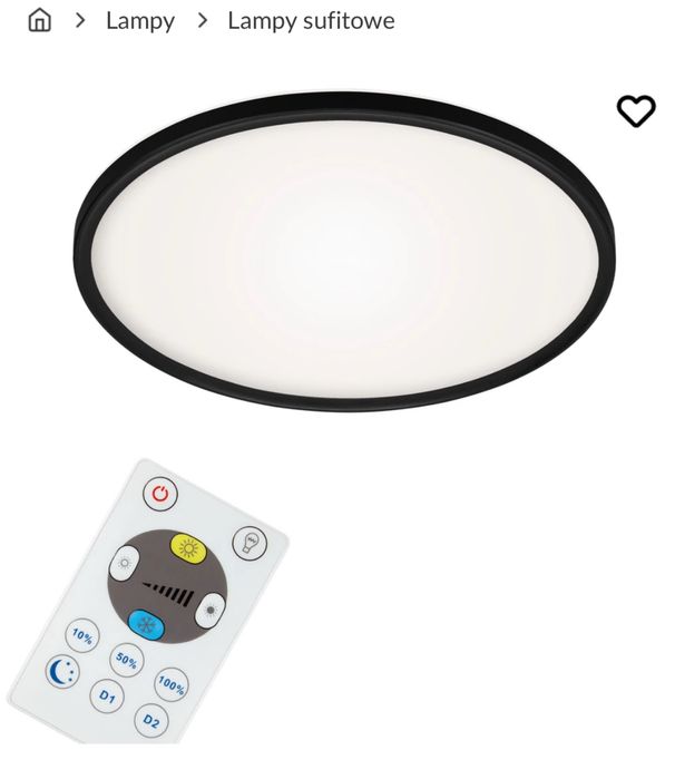 2 Plafony LED z pilotami czarne SLIM