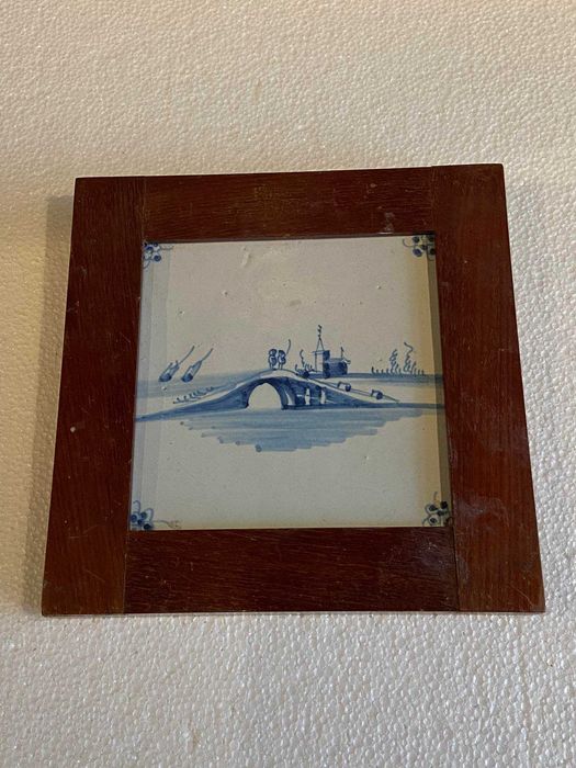 Conjunto de 04 azulejos da Flandres Sec. XVIII