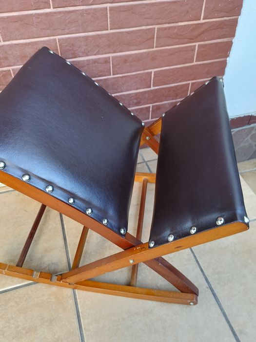 Podnóżek vintage z 3-stopniową regulacją –  styl retro