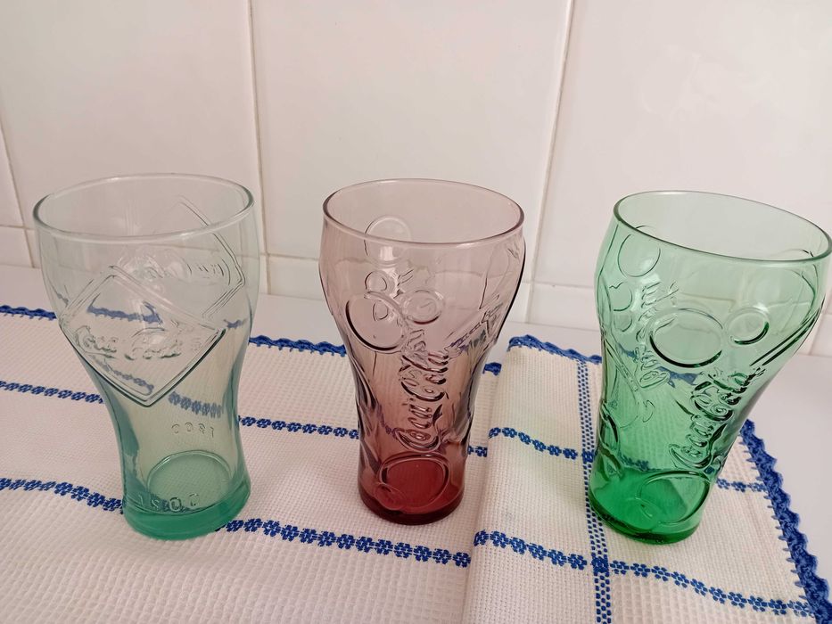 Copos de vidro da Coca Cola