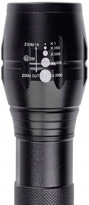 Latarka LED EASYmaxx 400lm 150m 5 trybów SOS zoom mocna alu