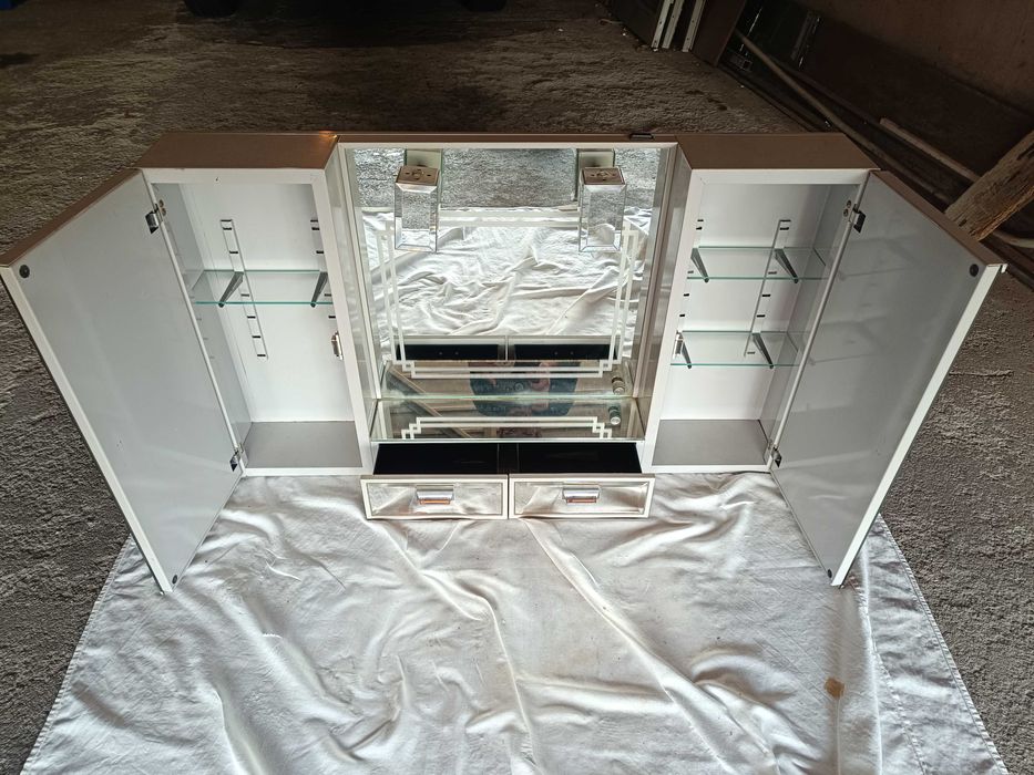 Armário WC com espelho [Cinza/Cinzento]