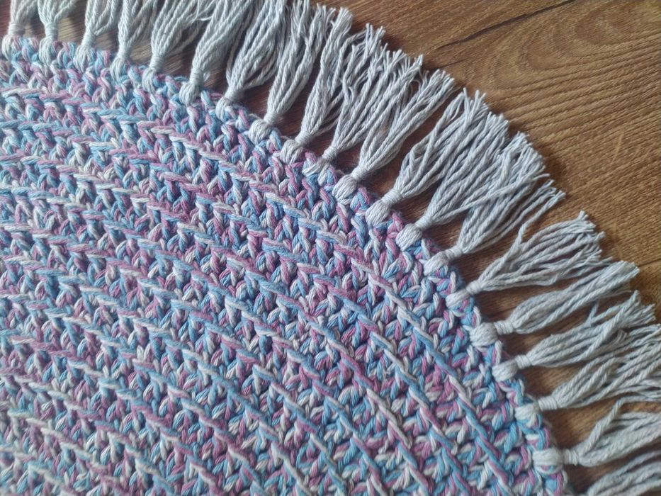 Dywan okrągły bawełna. Boho. Nowy