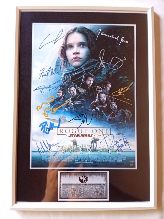 Moldura Filme Star Wars Rogue One com Autógrafos (A4)