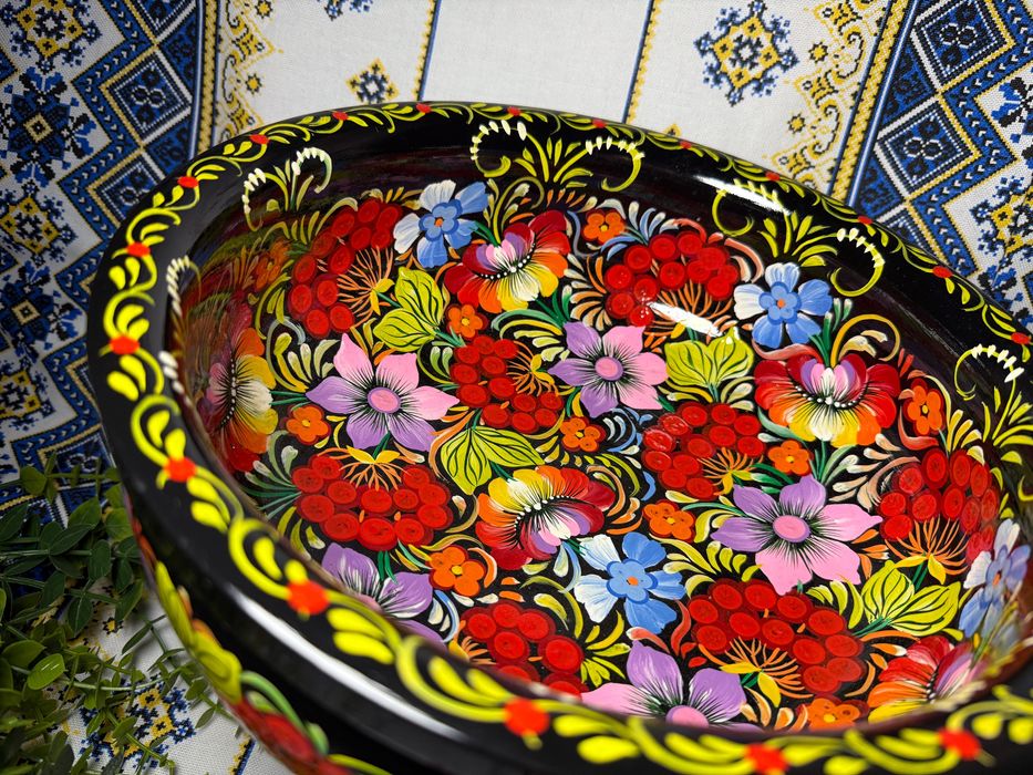 Цукерниця | Ваза для фруктів | Петриківський розпис